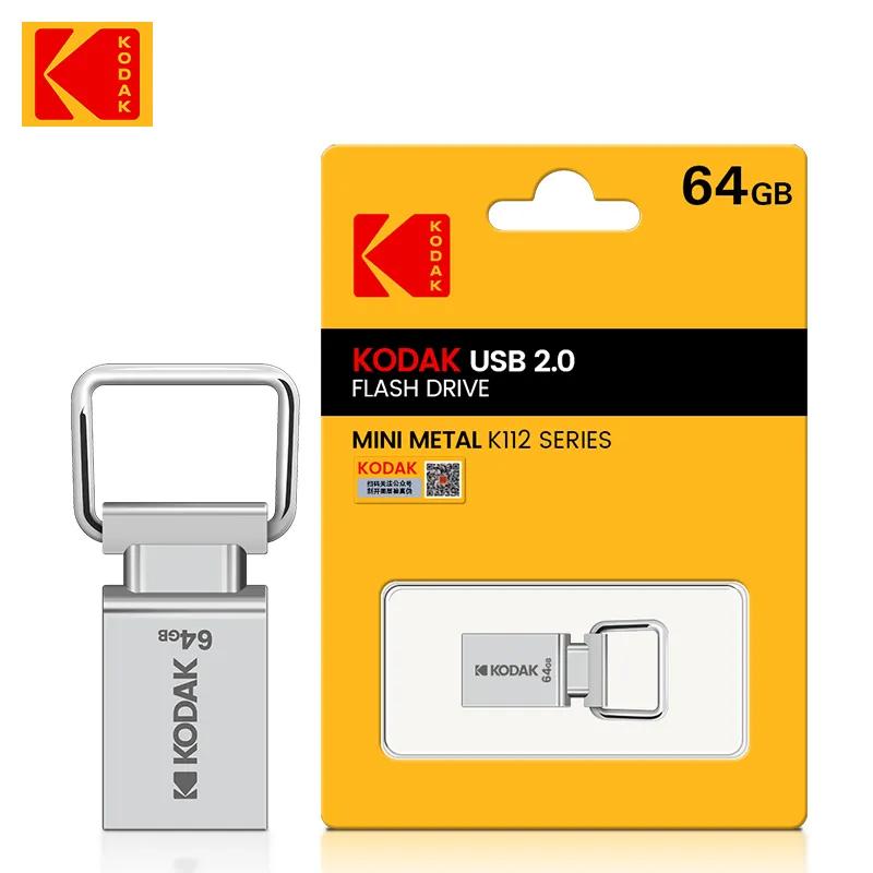 Kodak K112 USB 2.0 플래시 드라이브 미니 메탈 펜, 64GB, 32GB, 펜드라이브, 방수 USB 2.0 키 메모리 스틱, PC, Mac, 자동차, TV용